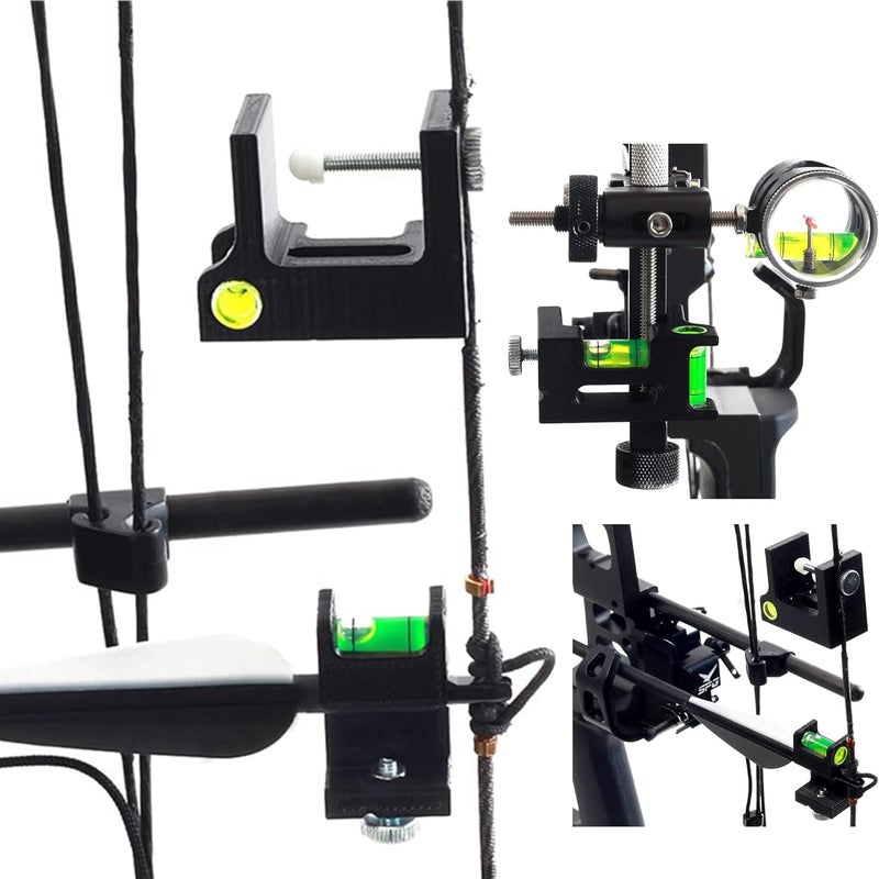 SOPOGER Archery Level Multifunctional Bow Level Tuning Tools for Rest and Sight Tunning, 3D Printing Bow String Bubble Level Bow Leveling Kit for Compound Bows - Image 1